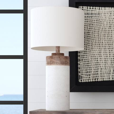 Lamar White and Beige Table Lamp | Lamps Plus