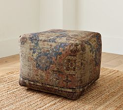 Navin Velvet Printed Pouf | Pottery Barn (US)