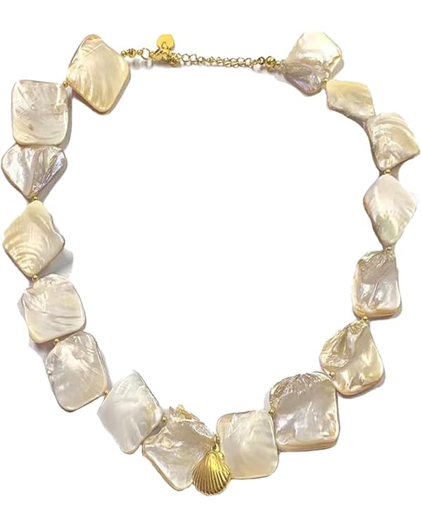 Irregular Pearl Choker for Women Summer Beach Shell Necklace Boho Conch Starfish Pendent Natural ... | Amazon (US)
