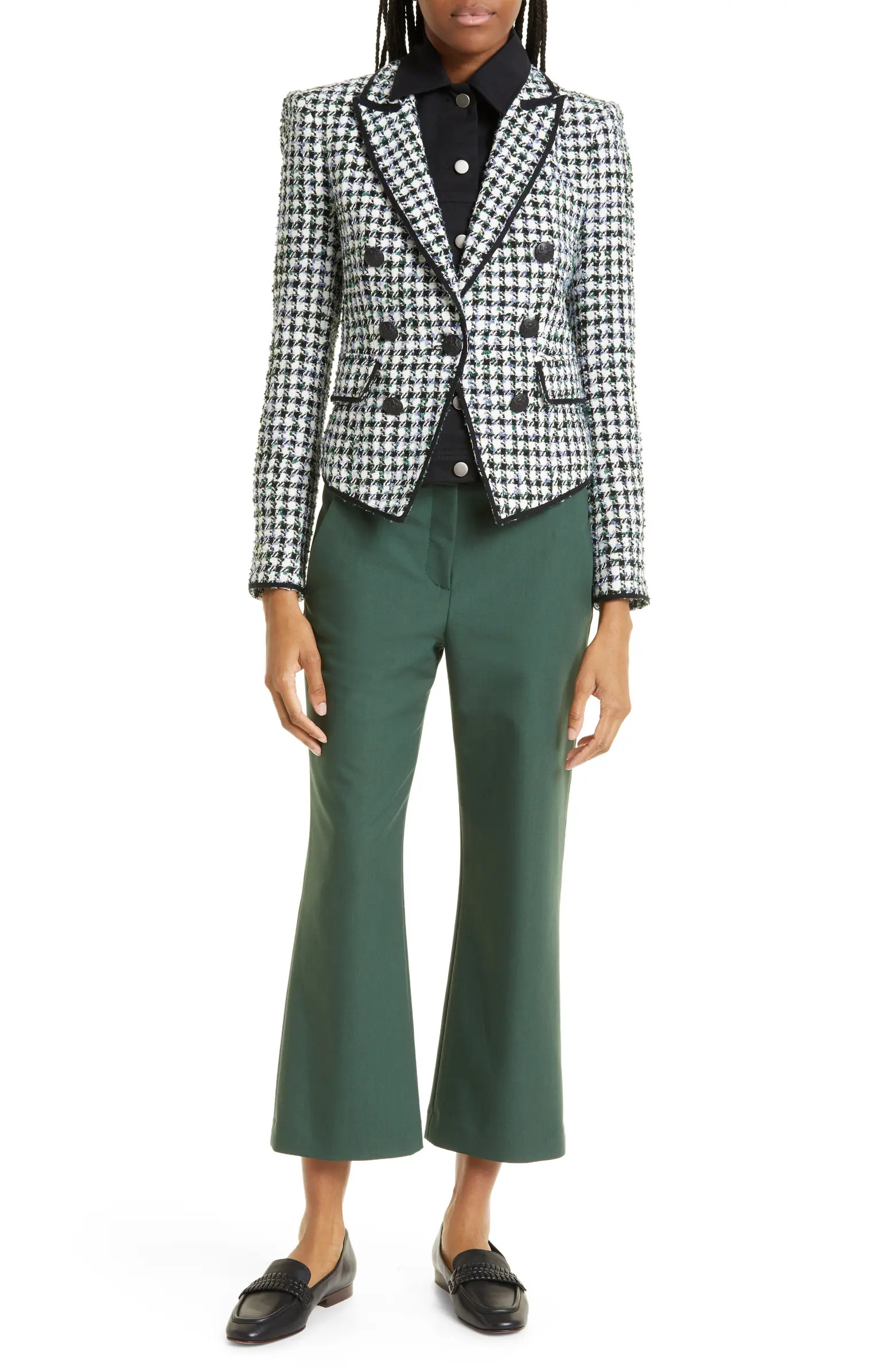 Diego Metallic Check Cotton Blend Tweed Dickey Jacket | Nordstrom