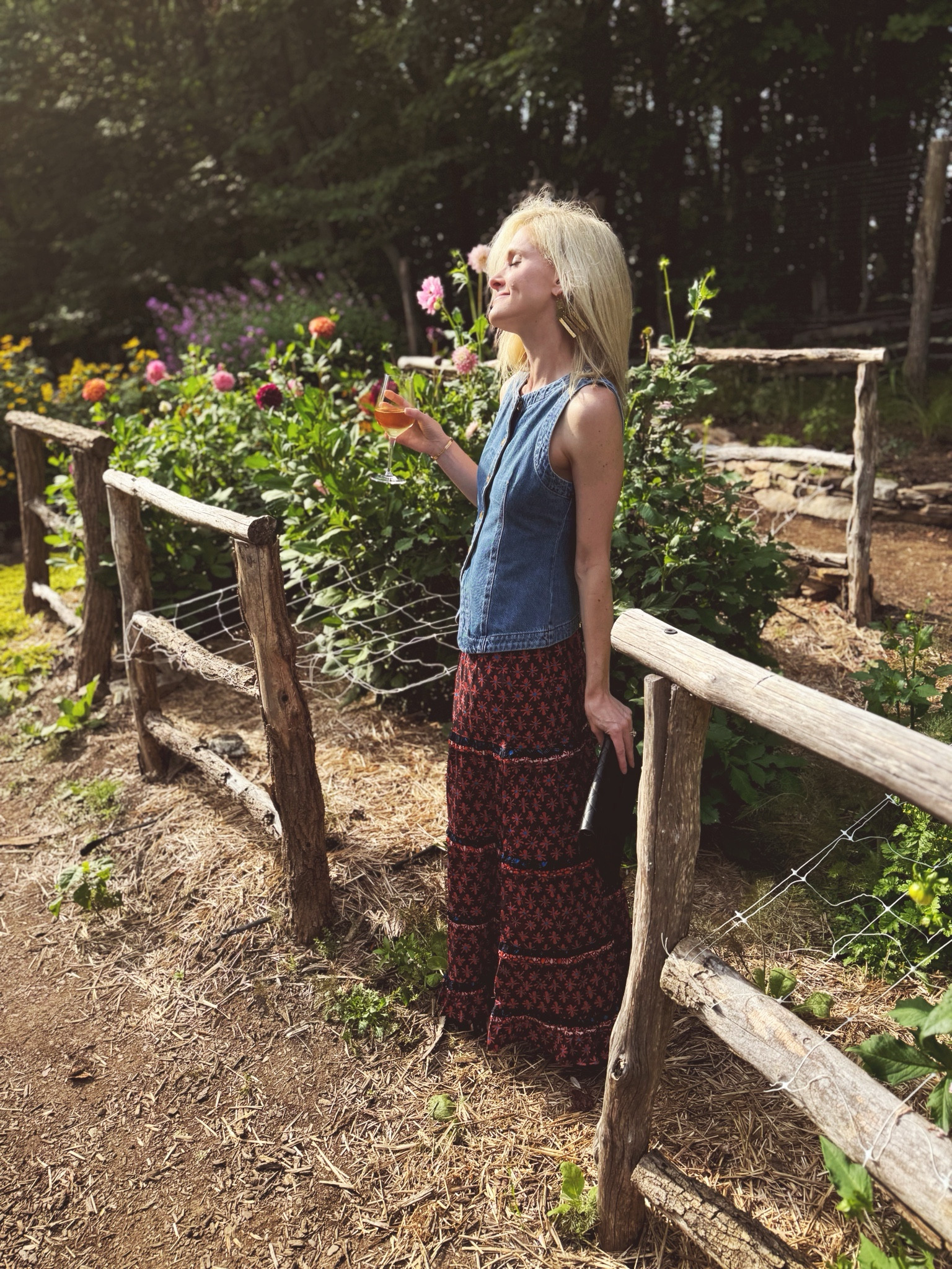 Maxi skirt, denim vest

#LTKStyleTip #LTKSeasonal #LTKTravel