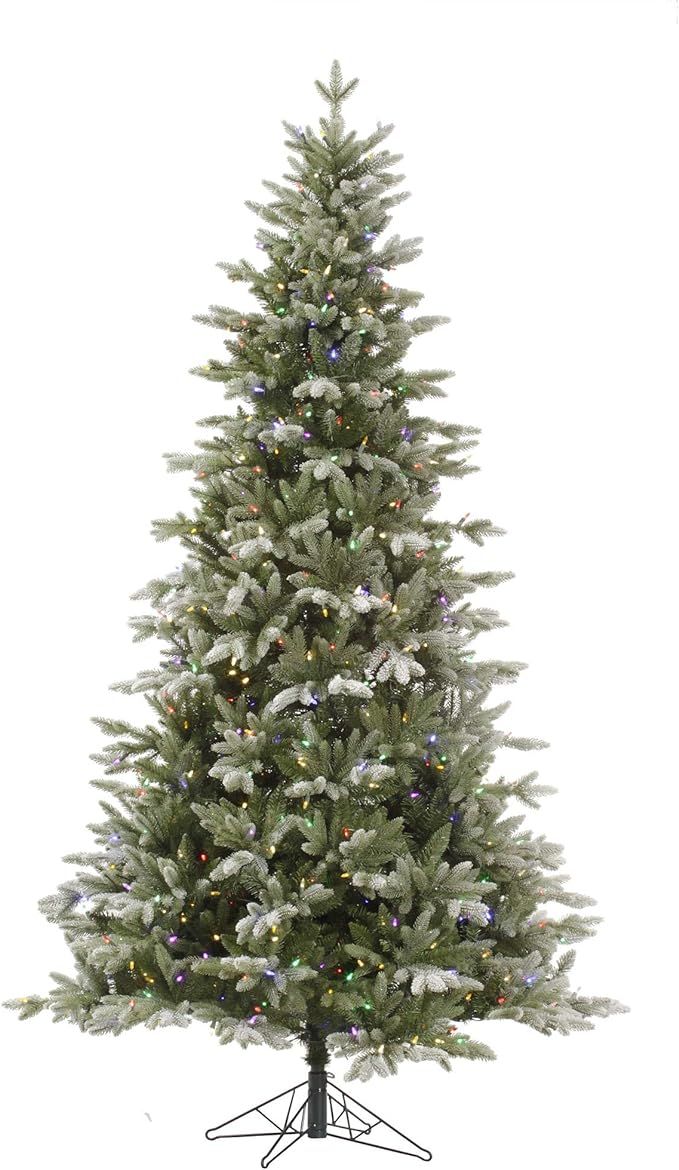 Vickerman 6.5' Frosted Balsam Fir Artificial Christmas Tree, Multi-Colored Dura-Lit® LED Lights ... | Amazon (US)