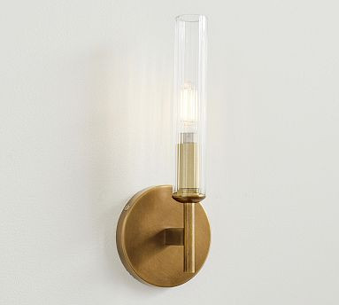 Cooper Ribbed Glass Tube Sconce (13") | Pottery Barn (US)