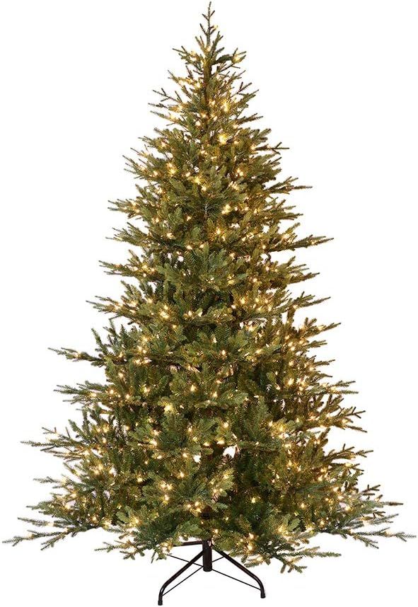 Puleo International 7.5 Foot Pre-Lit Balsam Fir Artificial Christmas Tree with 800 Clear Lights | Amazon (US)