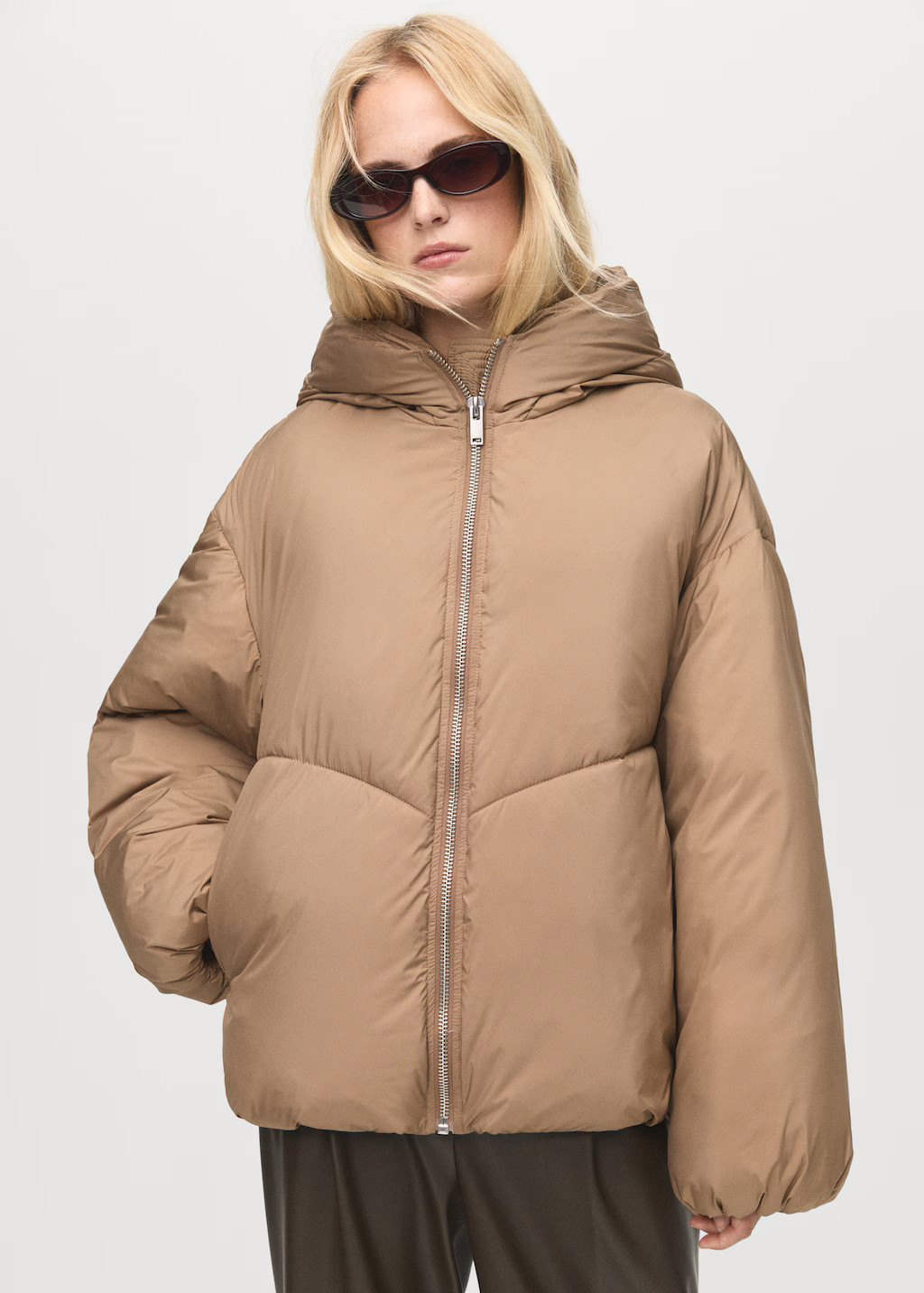 Short oversized anorak with hood | MANGO (UK)