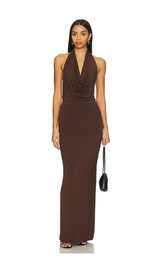 NIA Xenia Dress in Chocolate. - size L | Revolve Clothing (Global)