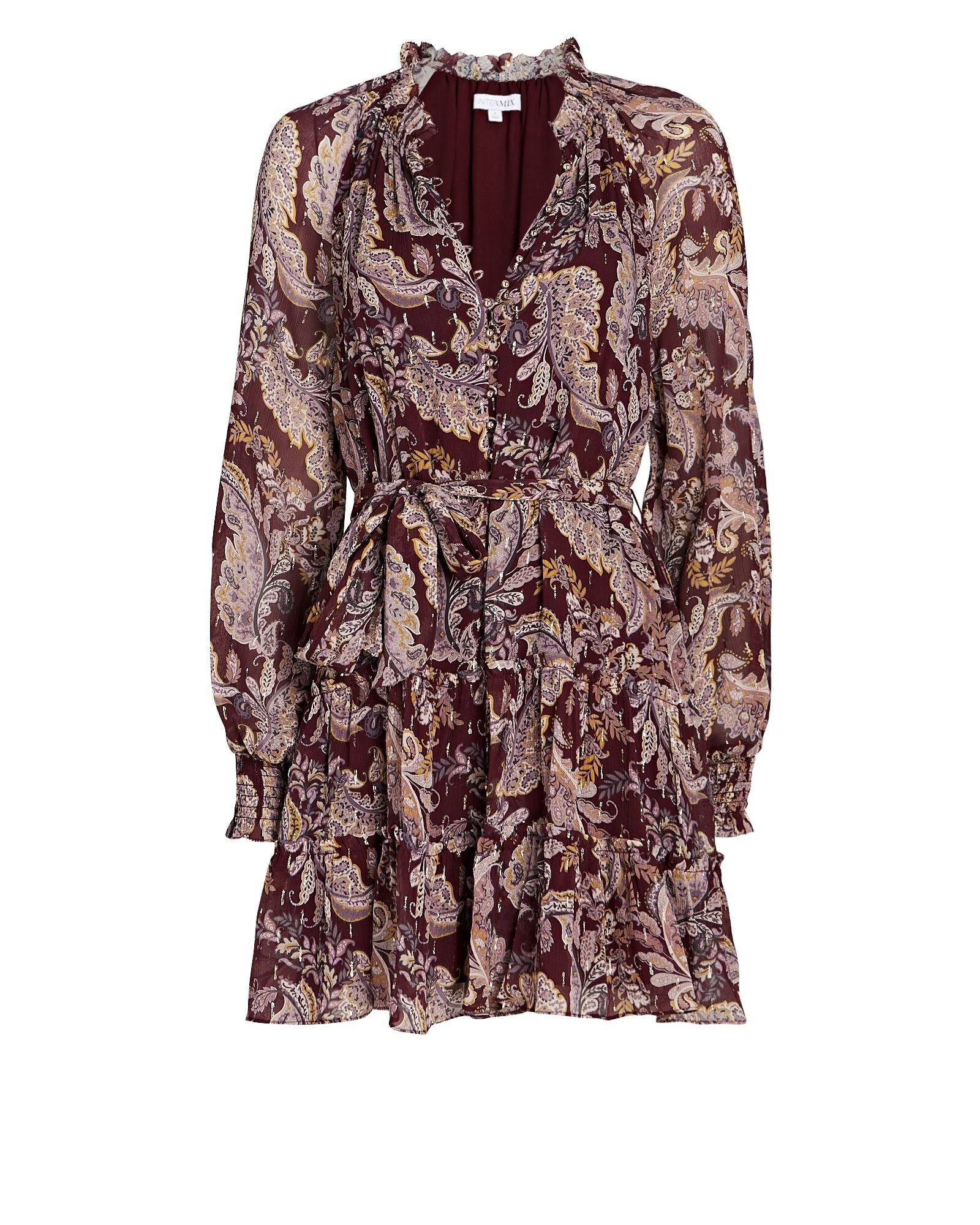 Dory Belted Paisley Mini Dress | INTERMIX