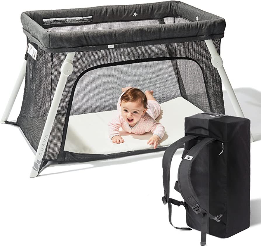 Guava Family Lotus Travel Crib | Certified Baby Safe Portable Crib with Mattress | Folding Portab... | Amazon (US)