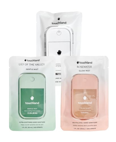 Touchland Glow Mist + Gentle Mist + White Mist Case, Scented and Stylish Hydrating Hand Sanitizer Spray Bundle, Travel Size Friendly | Amazon (US)
