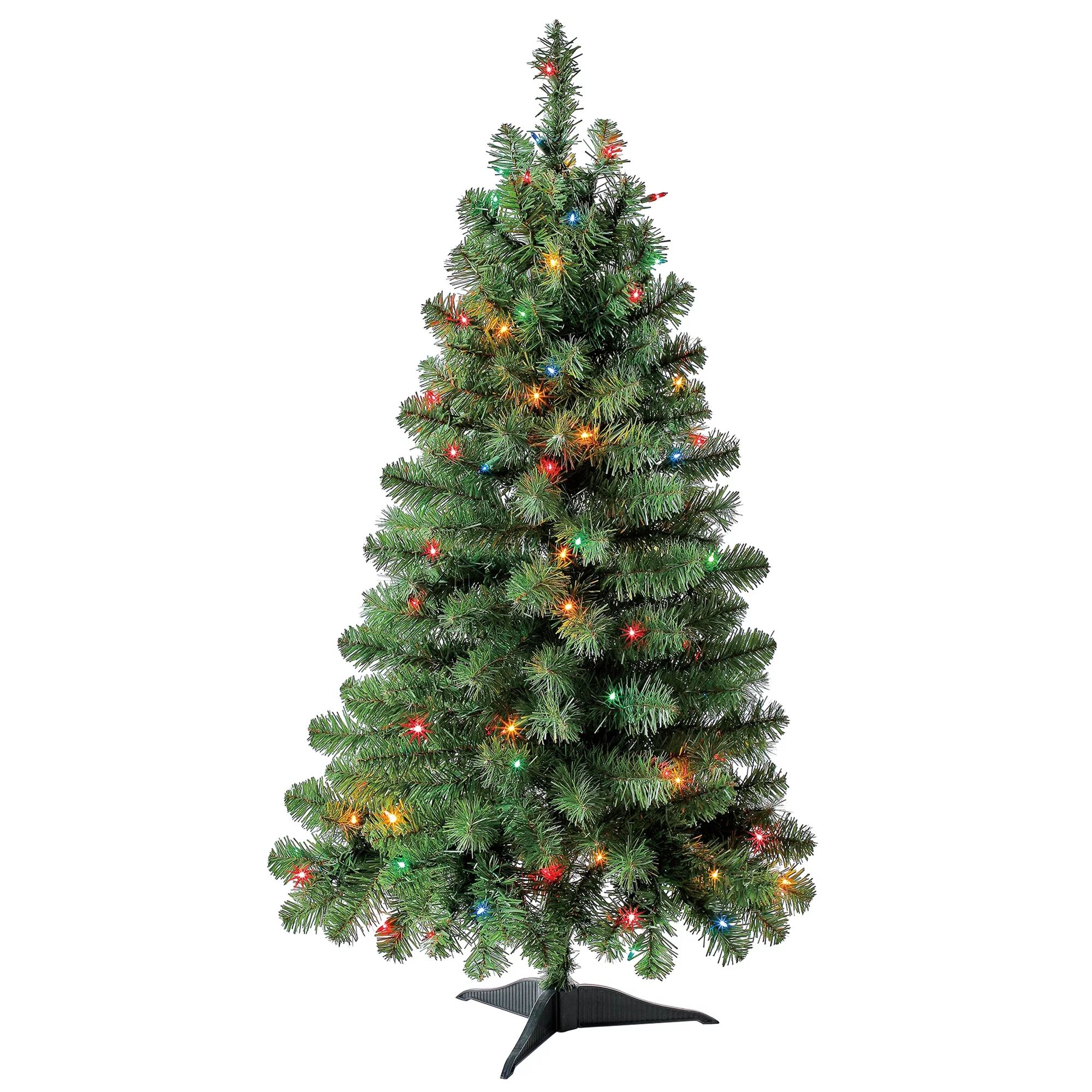 Holiday Time Pre-Lit 105 Multi-color Incandescent Lights Indiana Spruce Artificial Christmas Tree... | Walmart (US)