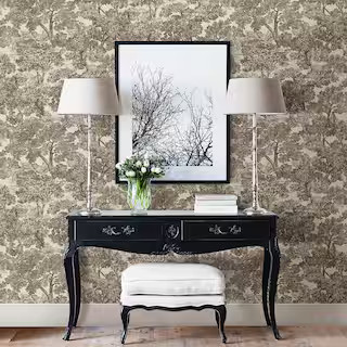 Chesapeake Blyth Brown Toile Paper Strippable Roll Wallpaper (Covers 56.4 sq. ft.) 3112-002719 - ... | The Home Depot