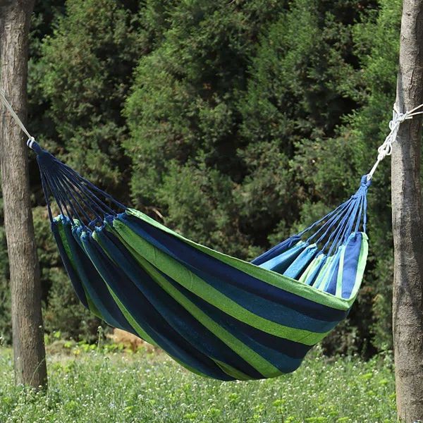 Kirkby 2-Person Brazilian-Style Cotton Double Hammock Bed w/ Portable Carrying Bag | Wayfair North America