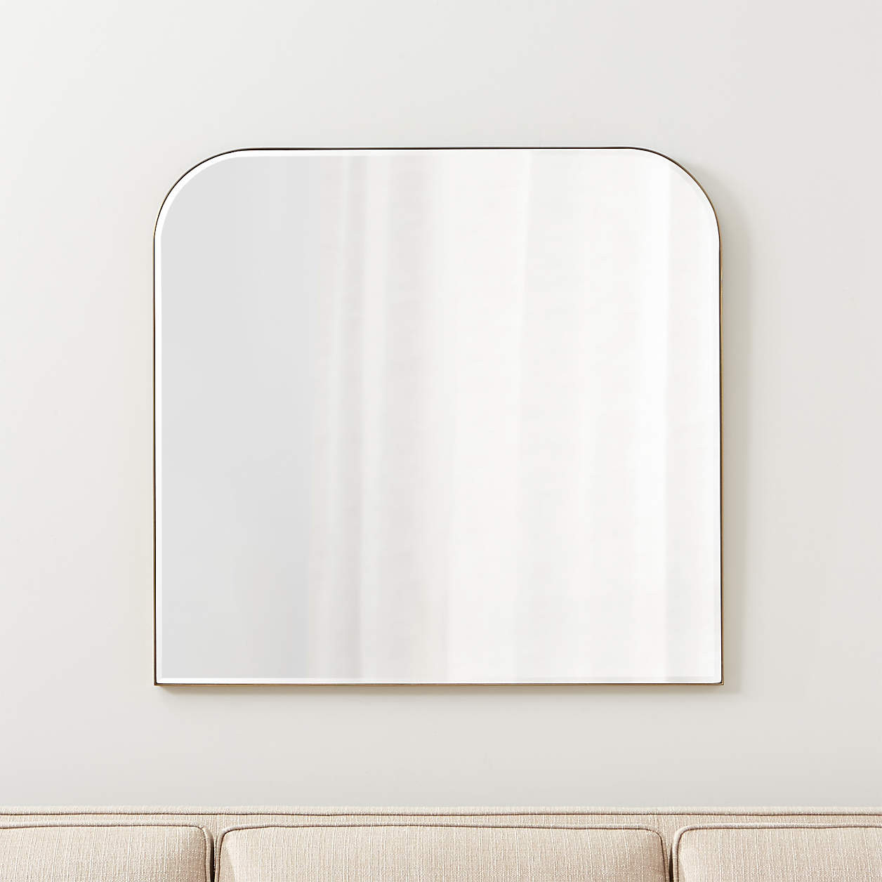 Edge Brass Arch Wall Mirror 36"x34" + Reviews | Crate & Barrel | Crate & Barrel