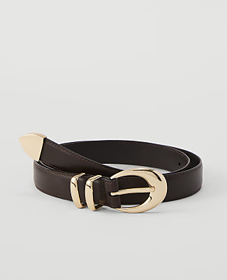 Ann Taylor Leather Oval Buckle Belt | Ann Taylor
