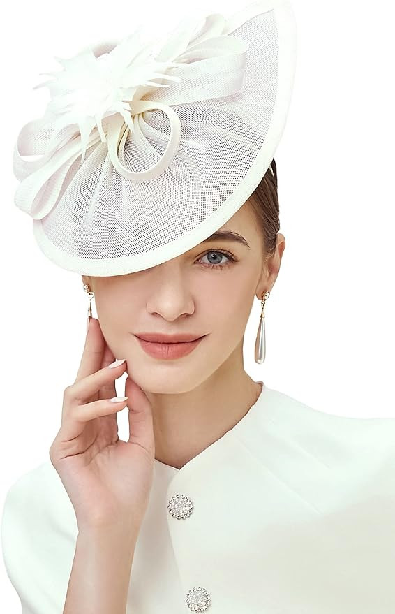 BABEYOND Tea Party Fascinator Kentucky Derby Hat Fascinator Pillbox Hat Headband for Cocktail | Amazon (US)