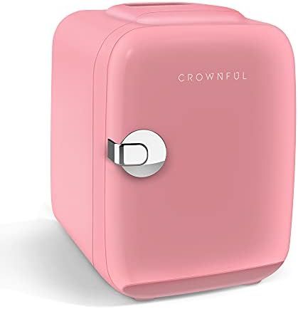CROWNFUL Mini Fridge, 4 Liter/6 Can Portable Cooler and Warmer Personal Refrigerator for Skin Care,  | Amazon (US)