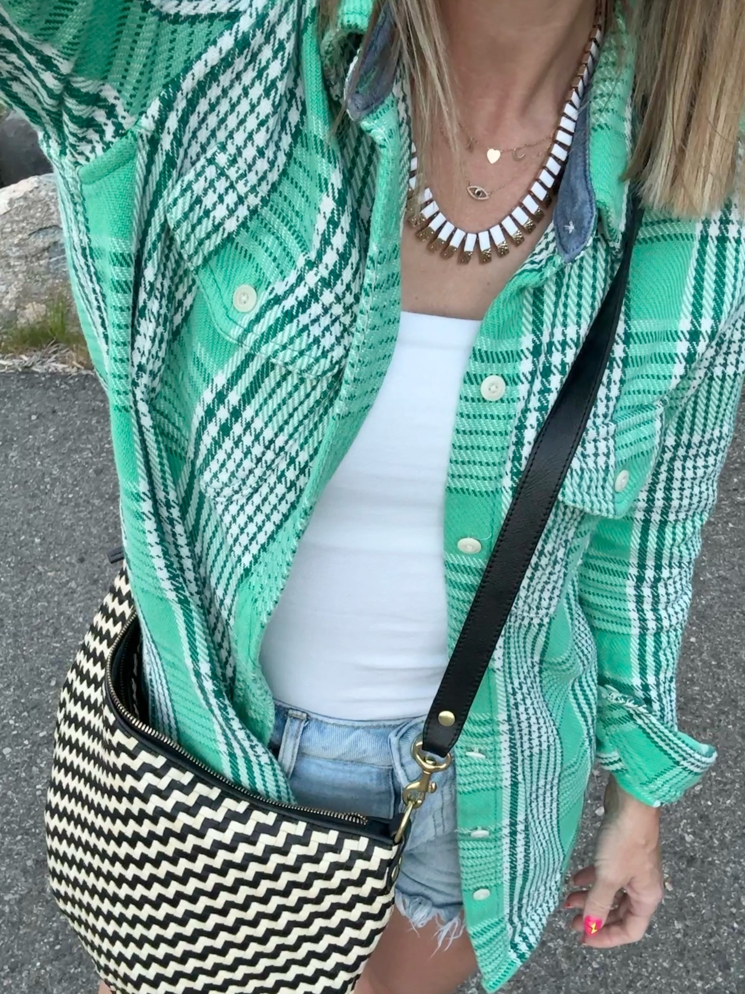 A few of my favorites.  Just snagged this awesome necklace on sale, This is one of my favorite flannels and shirt jacket.  Plus the perfect bag to takeyou in to fall.

#ShirtJacket #SummerOutfit #TransitionalOutfit #SummerBag #Crossbody #TubeTop 

#LTKSummerSales #LTKItBag #LTKSeasonal