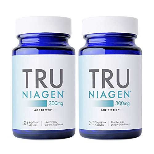 TRU NIAGEN Patented NAD Supplement for Anti Aging and Cell Regeneration, 300mg Niagen, 30 Servings | Supports Cellular Energy, Brain, Muscle | Nicotinamide Riboside (NR) Take 1 Daily | 2 Bottles | Amazon (US)
