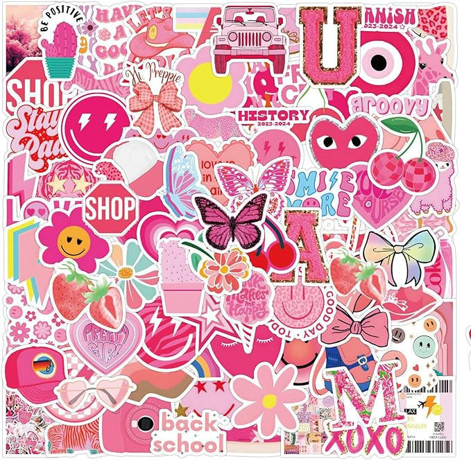 120PCS Preppy Stickers Vinyl Waterproof Sticker Preppy Stuff Party Supplies Aesthetic for Laptop,... | Amazon (US)