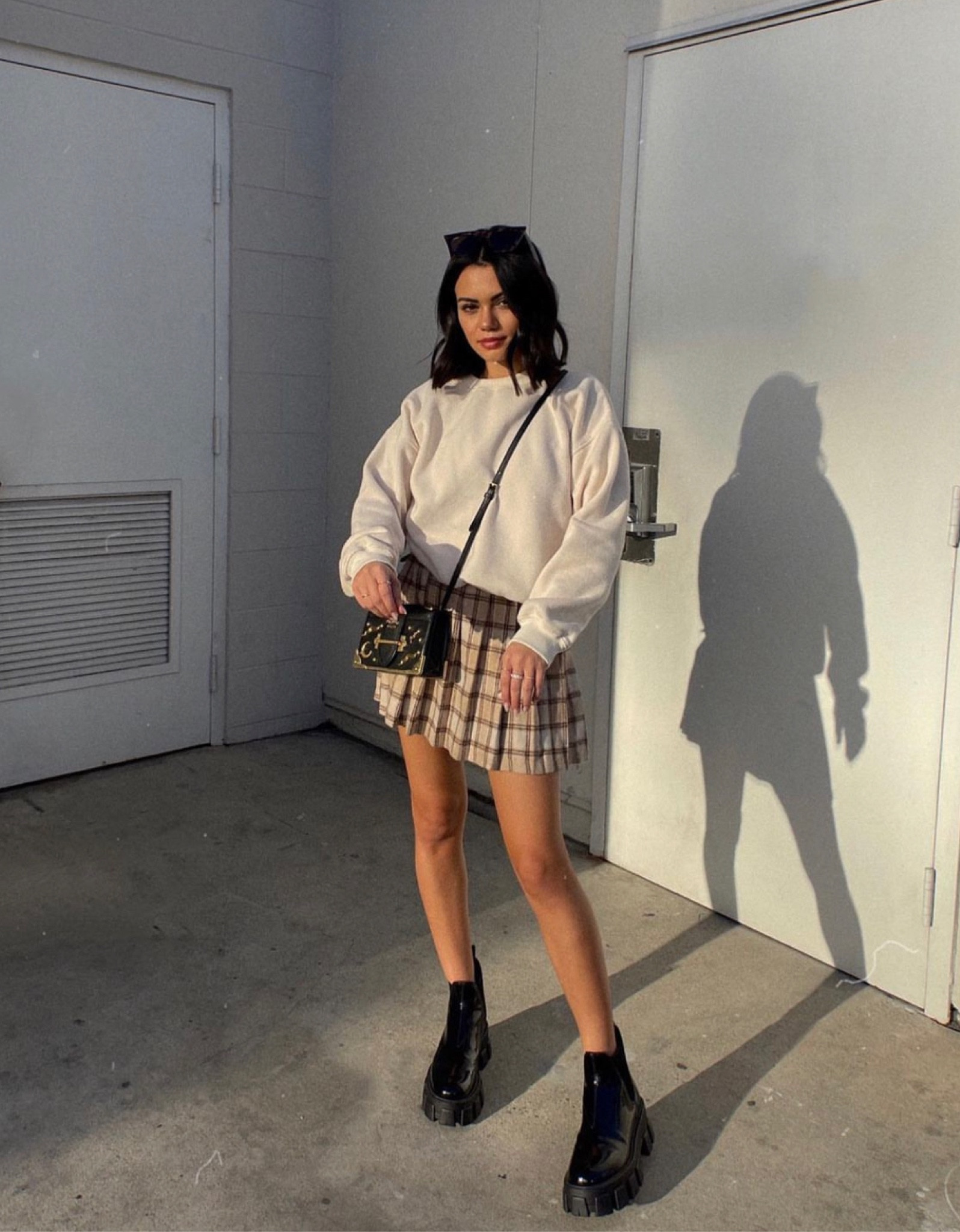 fall style inspo, fall fashion, fall back to school outfits reformation crewneck, revolve plaid mini skirt, Steve Madden shoes #backtoschool #ootd 

#LTKSeasonal #LTKunder100 #LTKBacktoSchool