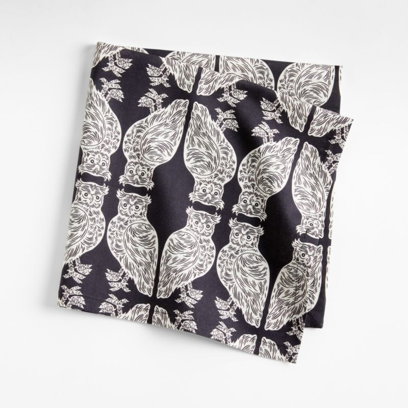 Patch NYC 90" Owl-Patterned Cotton Napkin + Reviews | Crate and Barrel | Crate & Barrel