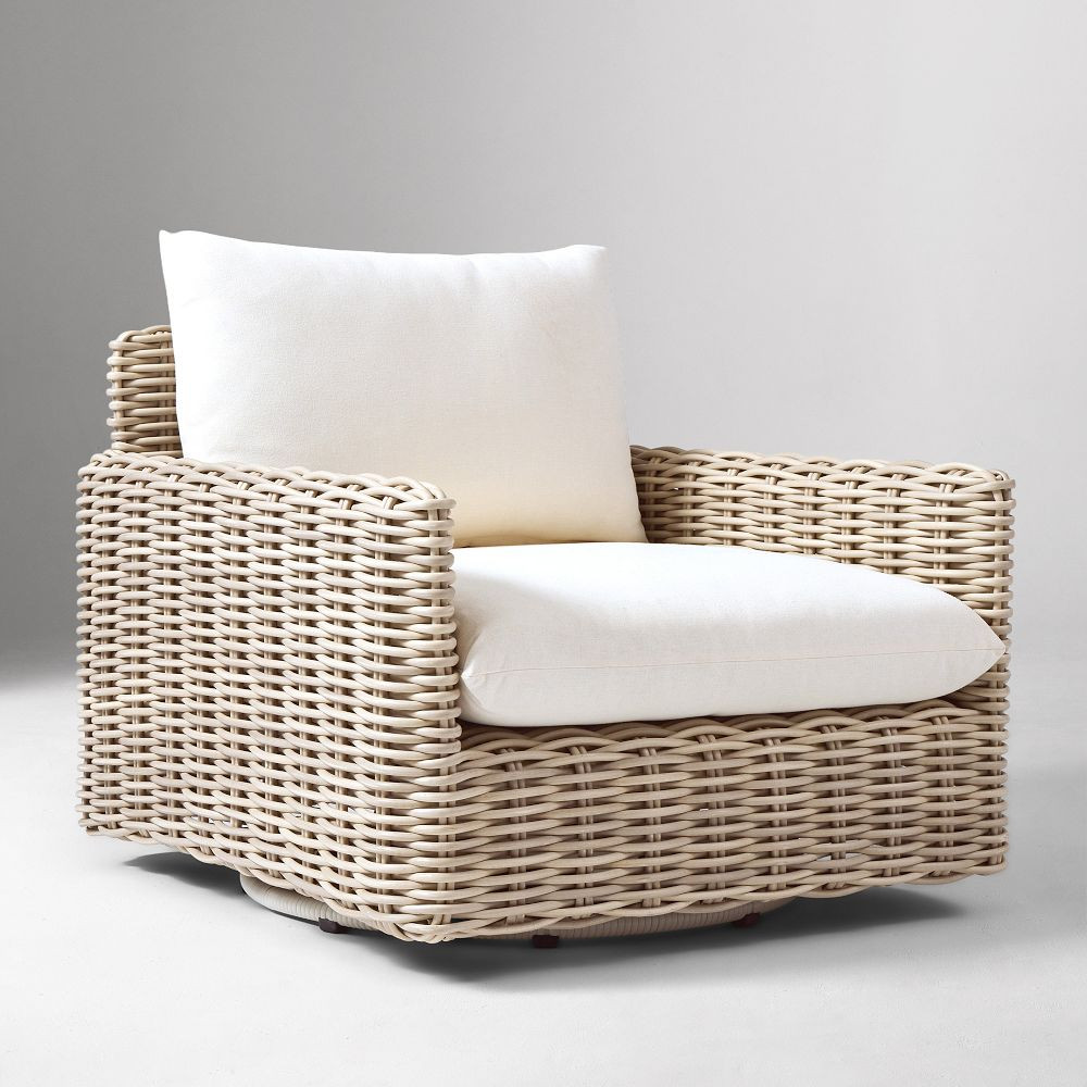 Westport Wicker Outdoor Slim Profile Swivel Chair | West Elm (US)