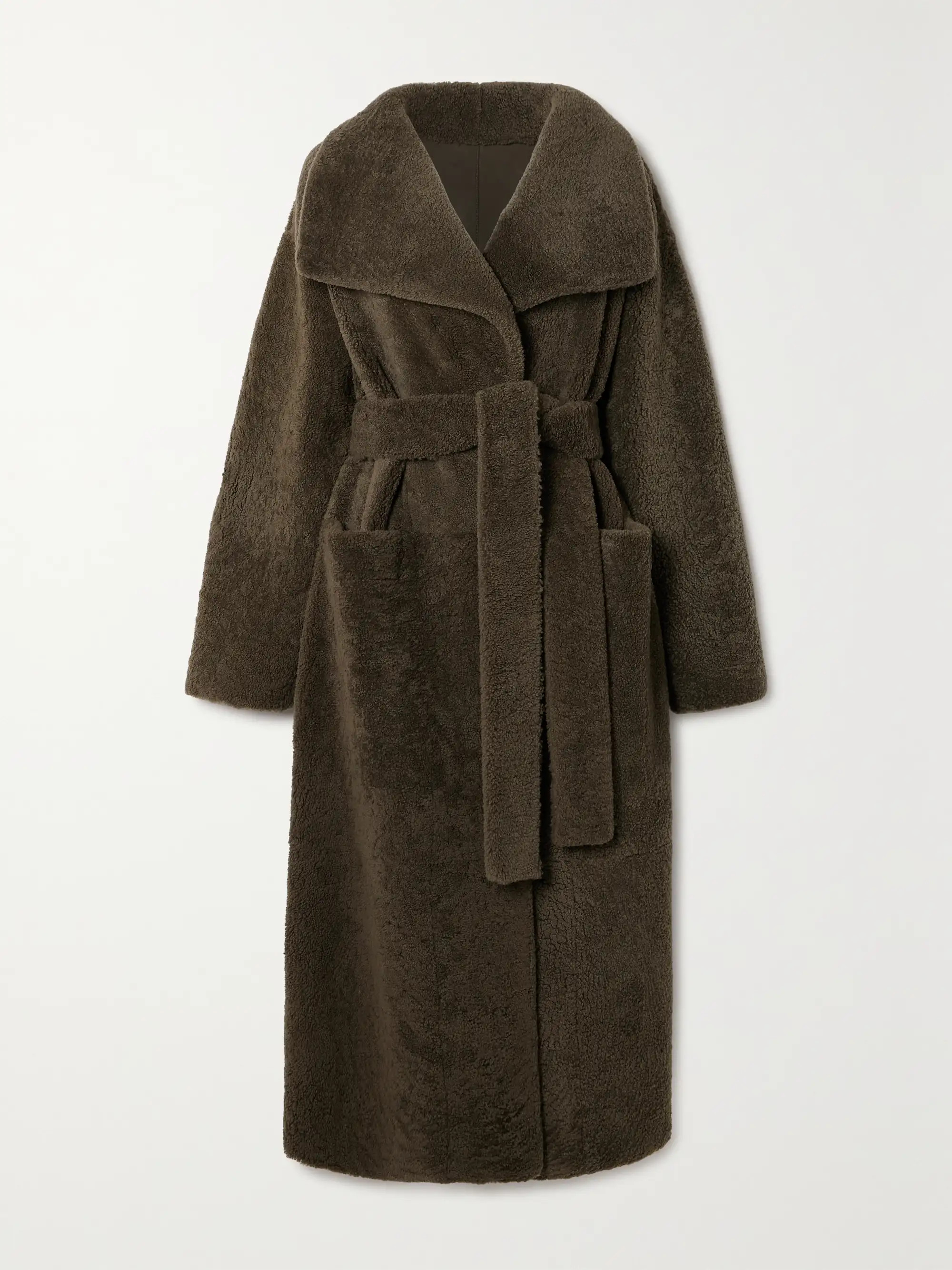 Belted shearling coat | NET-A-PORTER (US)