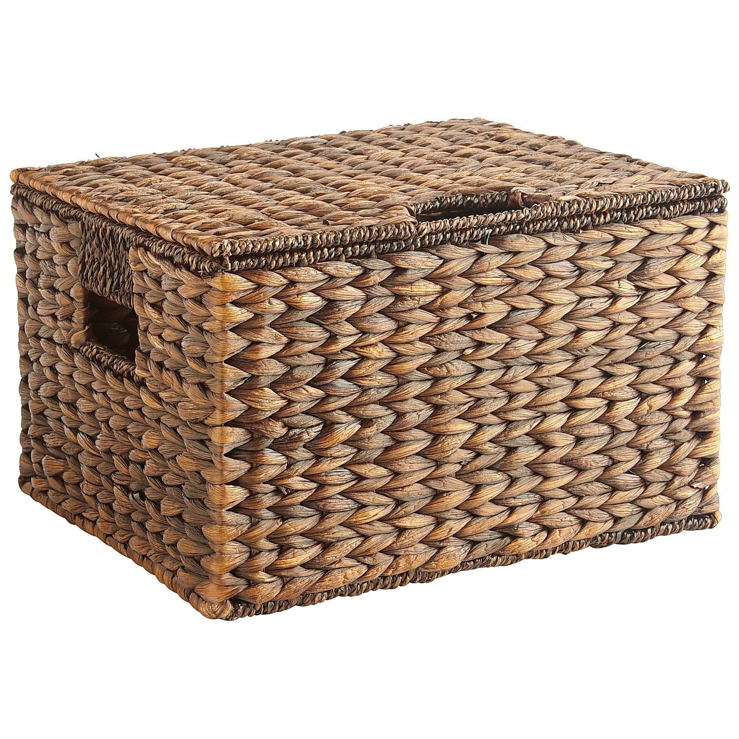 Carson Espresso Wicker Rectangular Lidded Storage Basket | Pier 1 Imports