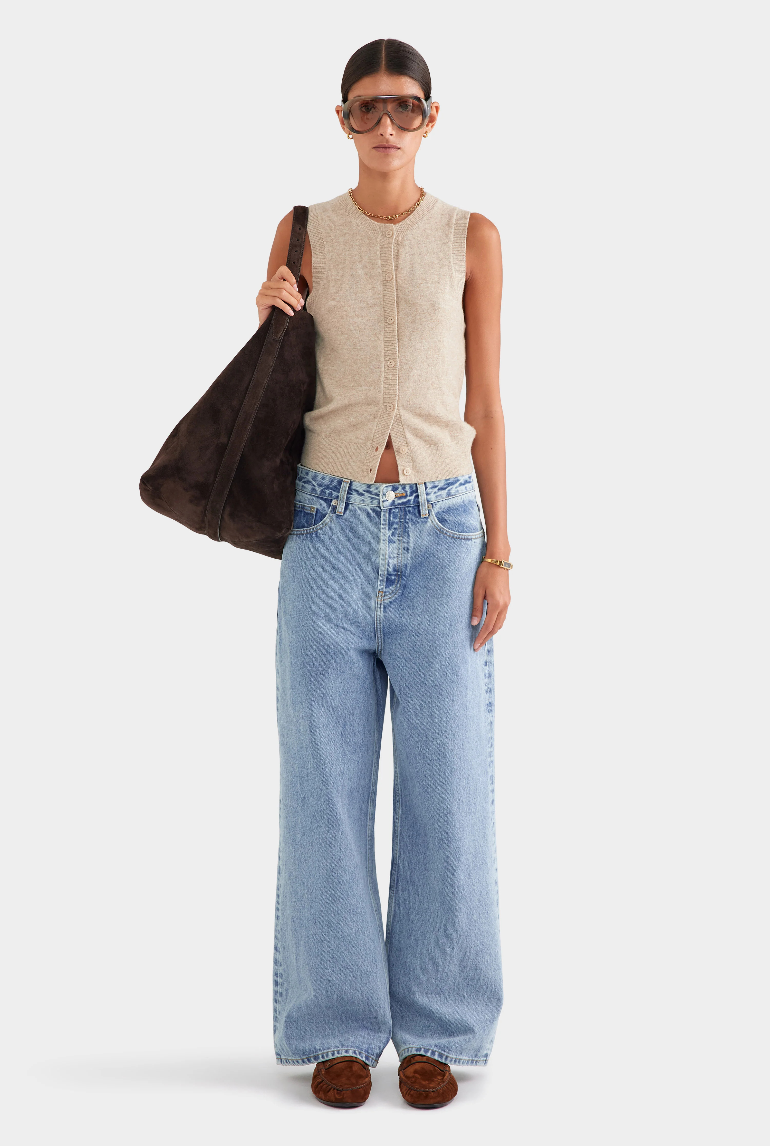 Womens Relaxed Low Rise Denim Jean Light Blue | Venroy | Venroy AU