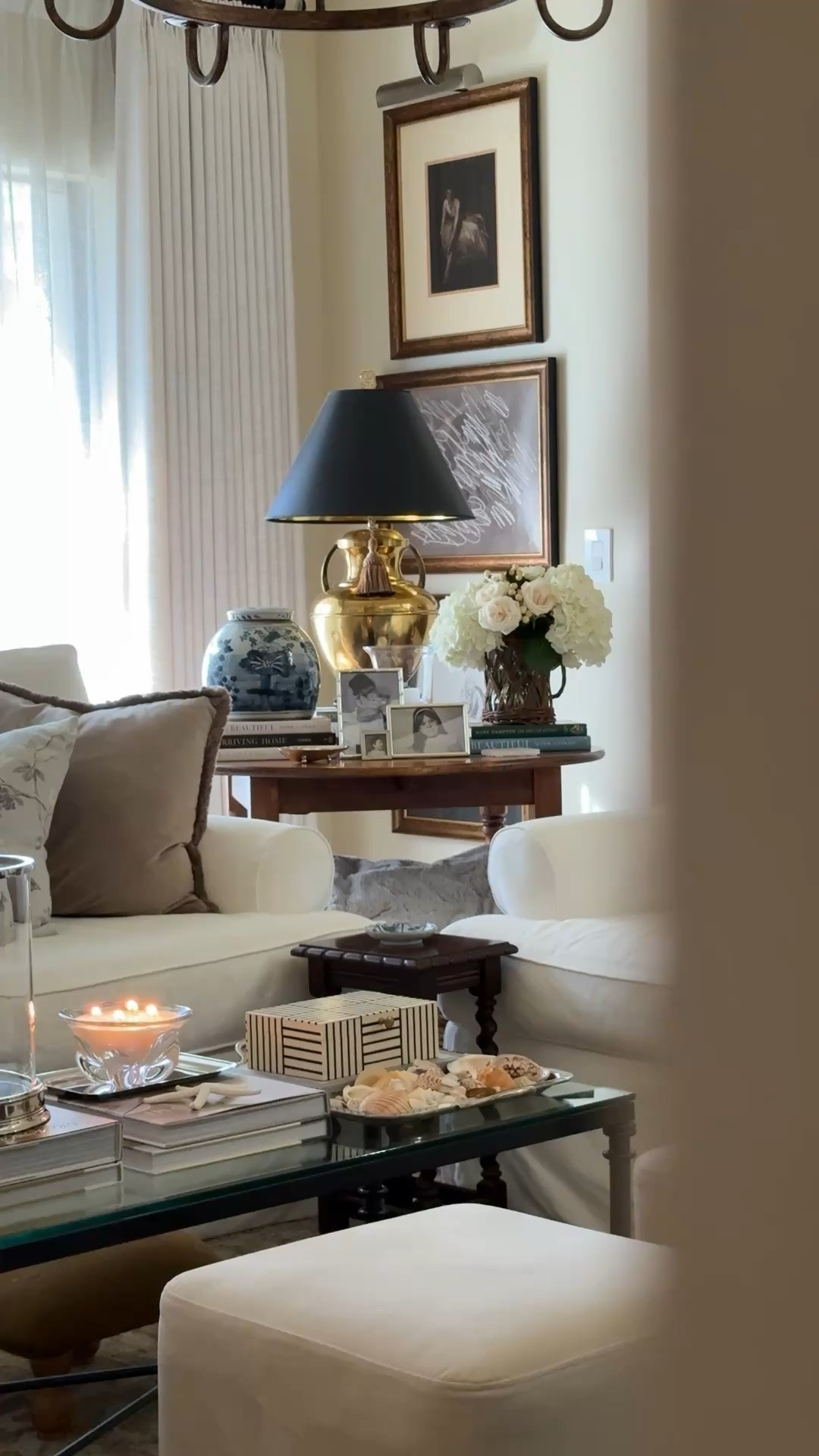 Classic coastal summer home decor styling ideas. Neutral living room styling with seashell accents, and a vintage silver oyster shell dish.

#LTKHome #LTKSeasonal