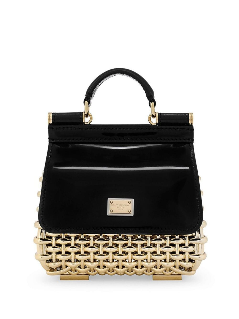 Dolce & Gabbana mini Sicily cage top-handle bag - Black | Farfetch Global