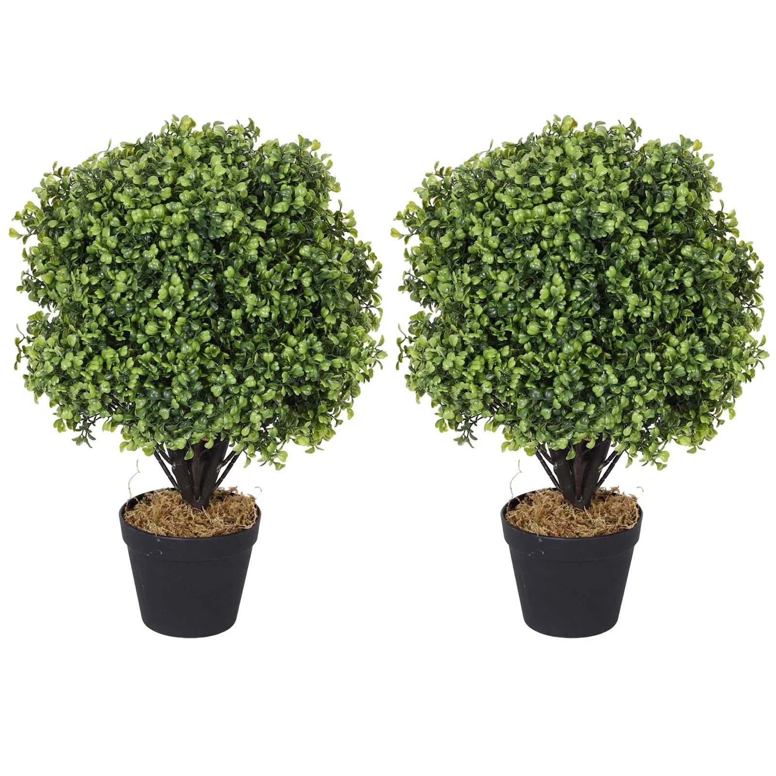 Poetree 24'' Artificial Boxwood Topiary Ball Tree 2-Pack Faux Shrub Bush Trees for Decor | Walmart (US)