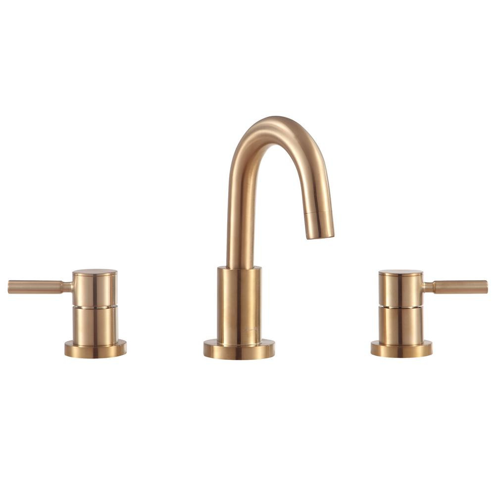 Avanity Positano 8 in. Widespread 2-Handle Bathroom Faucet in Matte Gold | The Home Depot