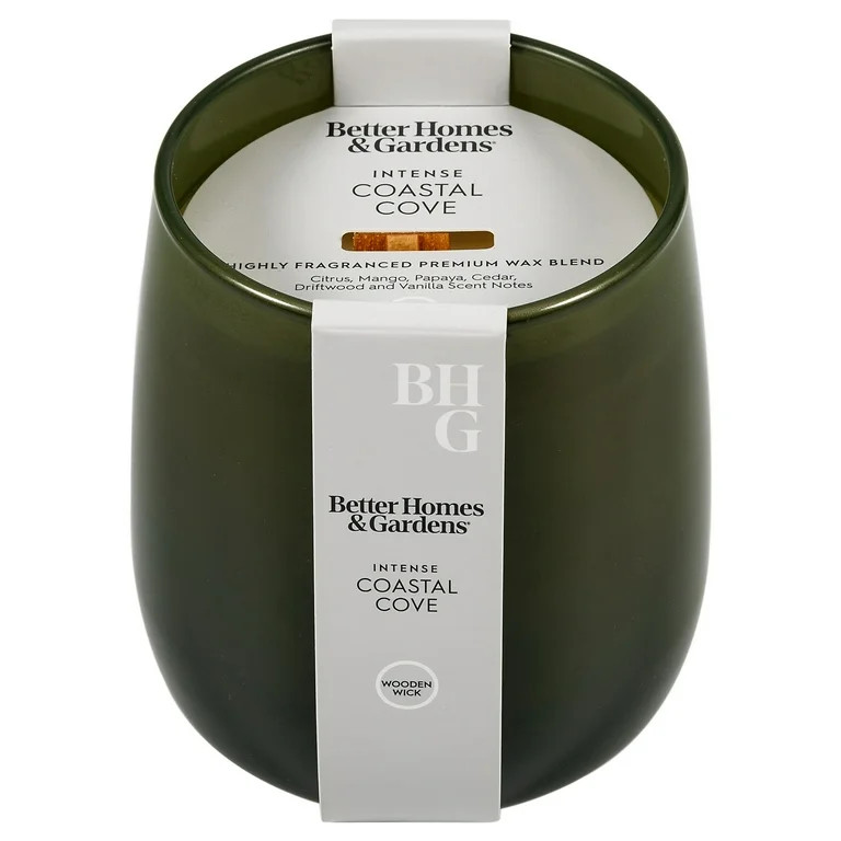 Better Homes & Gardens Intense Coastal Cave Scented Wooden 1-Wick Taper Jar Candle 14.5oz | Walmart (US)