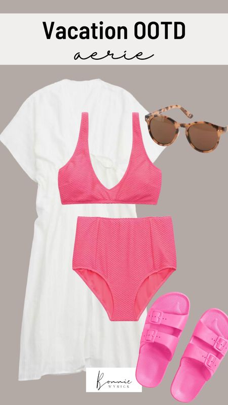 It’s time to book your spring break trip and add to cart… ☀️😍 This size inclusive swimsuit from Aerie has chic texture and goes with everything, making packing your getaway bag a breeze! Midsize Swimwear | Size Inclusive Fashion | Vacation OOTD | Beach Outfit of the Day | Pink Sandals | Sunglasses | Midsize Fashion

#LTKswim #LTKcurves #LTKtravel
