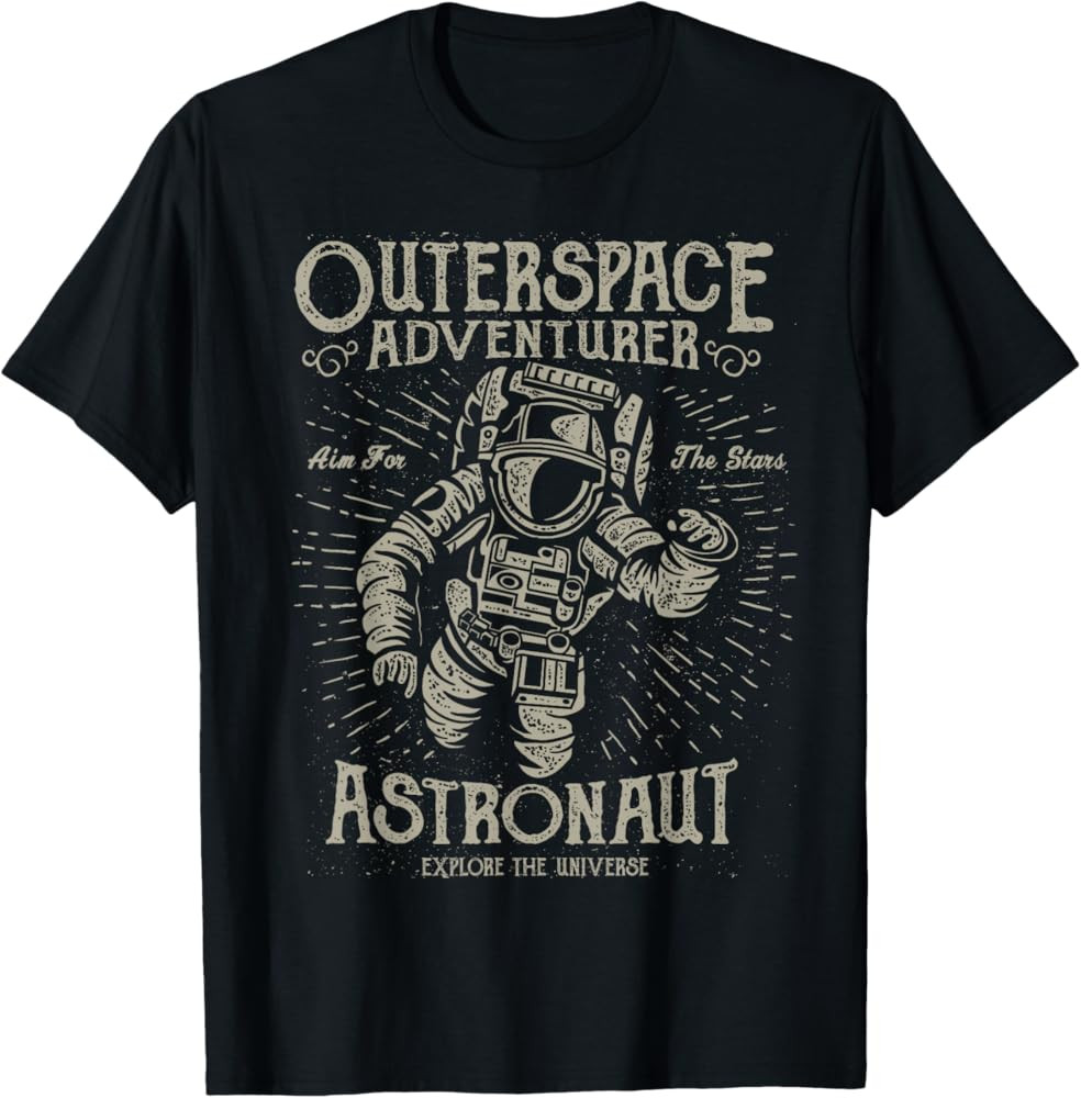 Vintage Astronaut Spaceman Universe Outer Space Astronaut T-Shirt | Amazon (US)