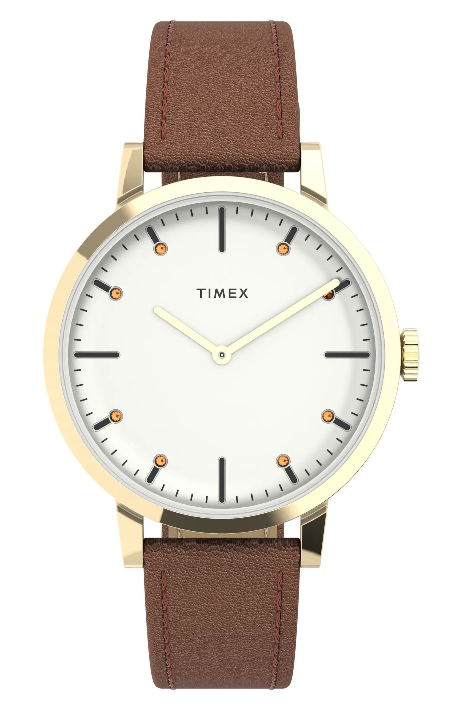 Timex® Midtown Leather Strap Watch, 36mm | Nordstrom | Nordstrom