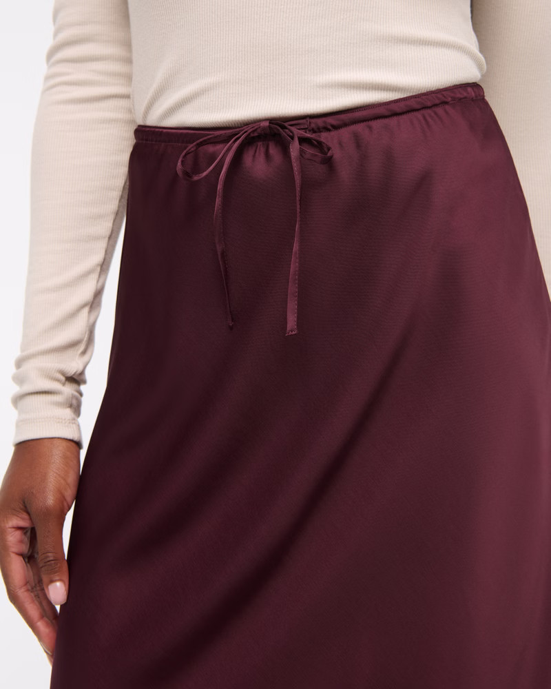 Women's Mid Rise Satin Maxi Skirt | Women's Bottoms | Abercrombie.com | Abercrombie & Fitch (US)
