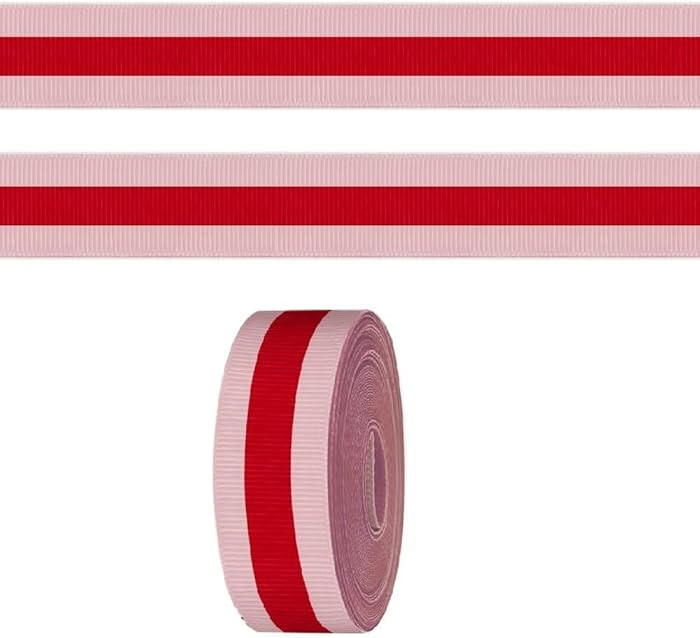Wedding Pink Red Ribbon for Crafting, 3/5 Inch Grosgrain Ribbons Anniversary Holiday Ribbons for ... | Amazon (US)
