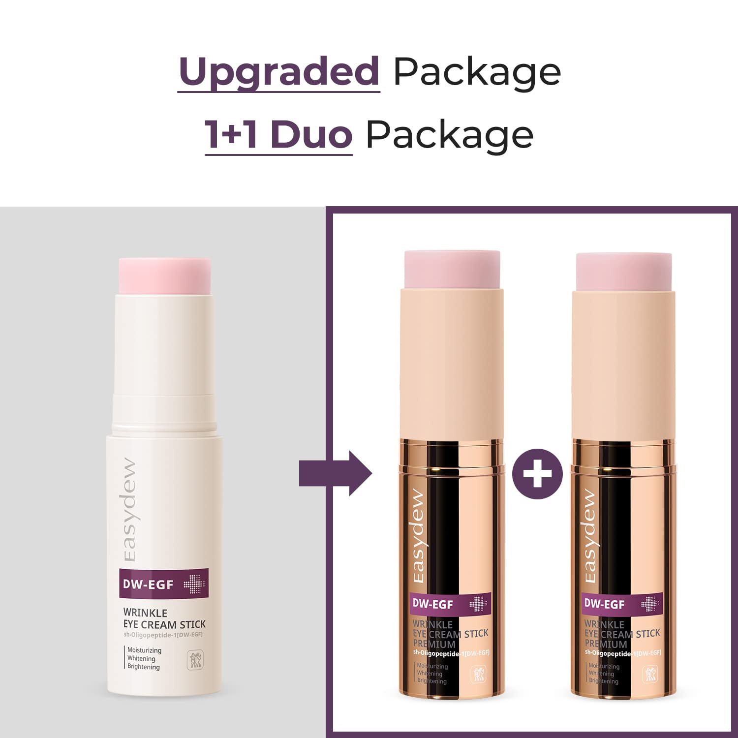 EASYDEW DW-EGF Wrinkle Eye Cream Stick Balm Premium Duo(0.28oz.X 2ea), Amino Acids & Peptides Eye... | Amazon (US)