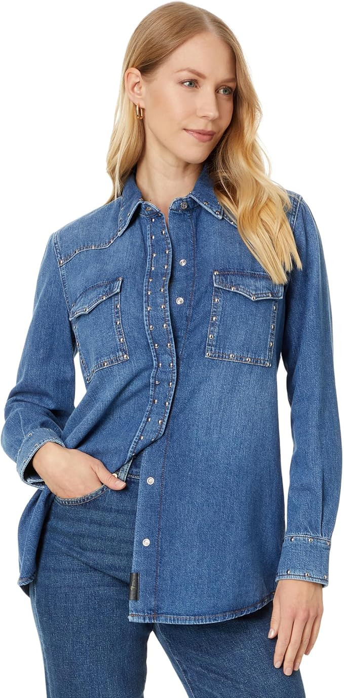 7 For All Mankind Women's Emilia Shirt with Studs | Amazon (US)