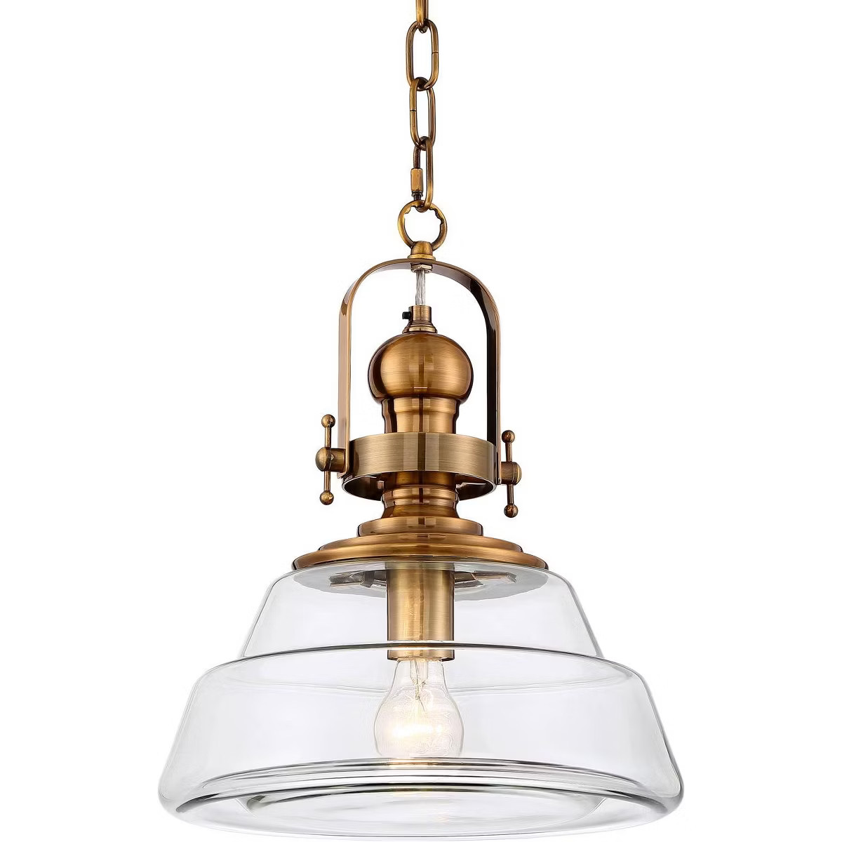 Possini Euro Design Antique Brass Pendant Lighting 13" Wide Modern Industrial Clear Glass Shade F... | Target