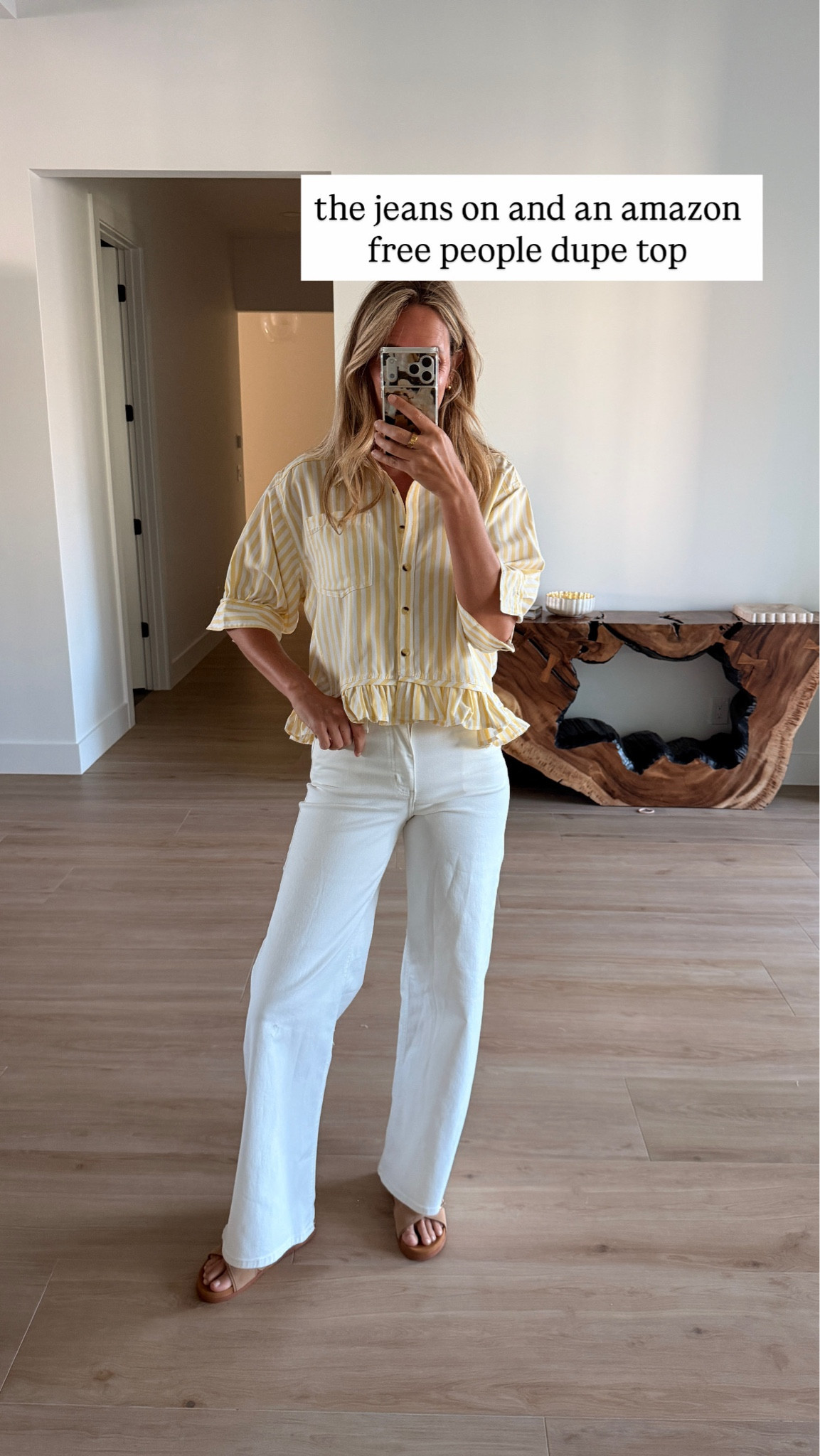 Amazon stripe ruffle blouse 

#LTKSeasonal #LTKSaleAlert #LTKmomlife