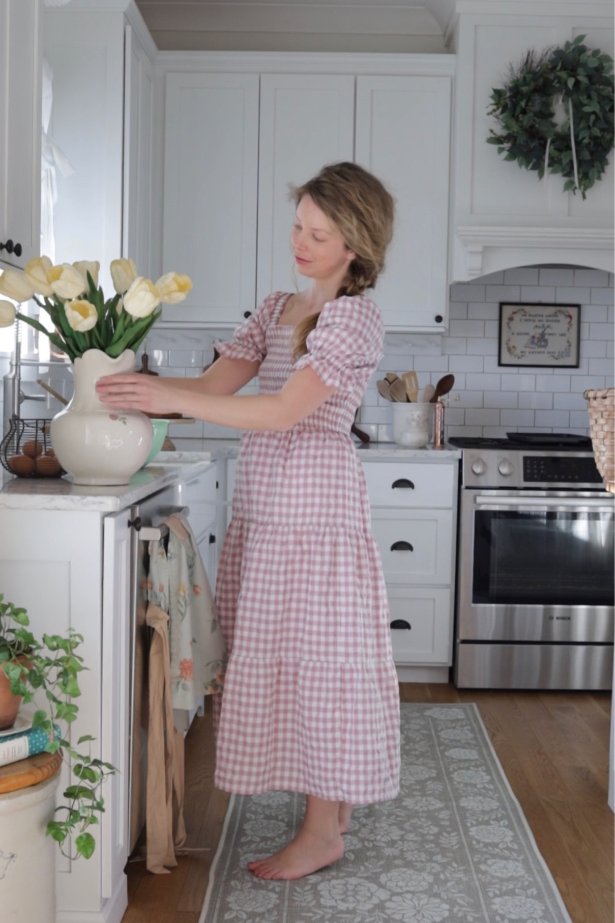 Spring cottage farmhouse kitchen. Gingham dress  

#LTKSeasonal #LTKsalealert #LTKhome