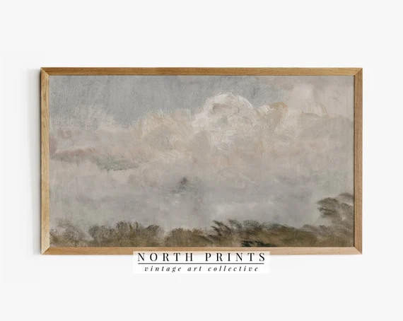 Samsung Frame TV Art  Vintage Cloud Landscape Painting | Etsy | Etsy (US)