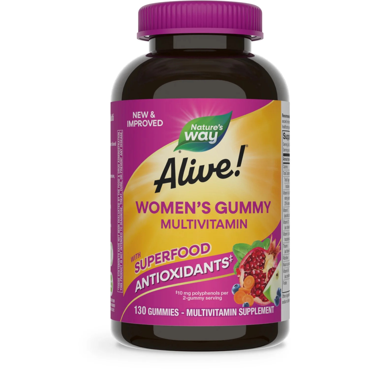 Nature's Way Alive! Women's Gummy Multivitamins, B-Vitamins, Mixed Berry Flavored, 130 Count | Walmart (US)
