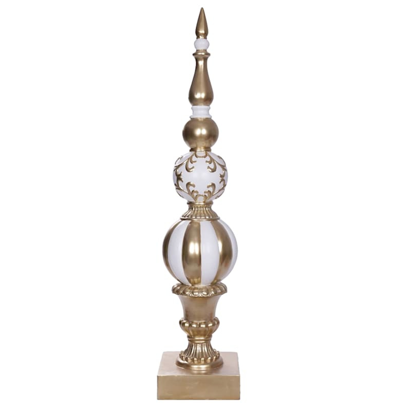 48In Gold White Finial | At Home