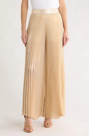 Rosalie High Waist Pleated Silk Blend Wide Leg Pants | Nordstrom Rack