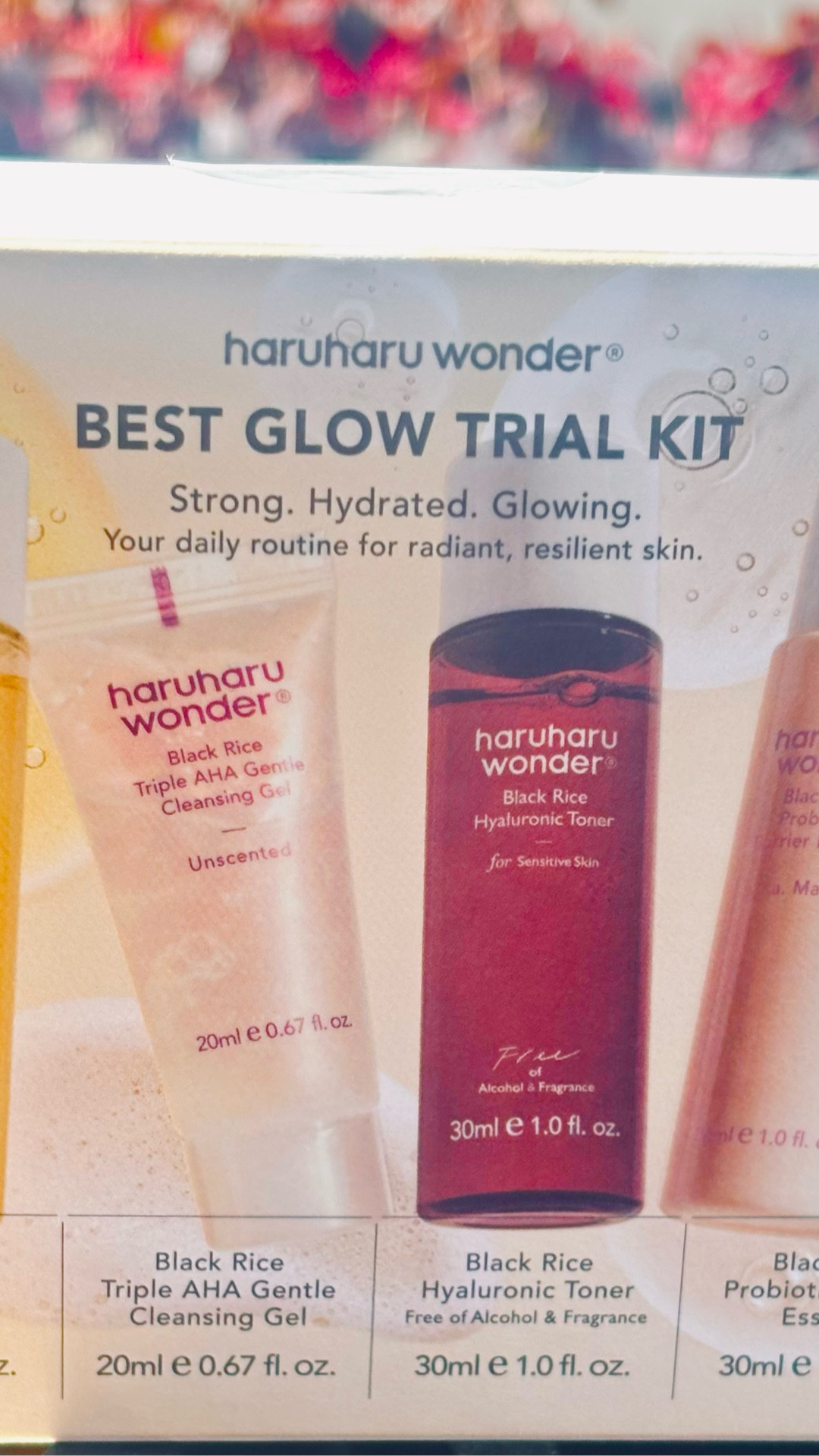 Hello Spring! I am really looking forward to hopefully getting in some travel this Spring/Summer.  Thanks to  @haruharuwonder_official I have all the skincare I need to pack in these perfect mini editions.  Plus they sent me a Black Rice
Probiotics Barrier 2% NAD+ Serum mist!

☀️ This kit is perfect if you are new to the brand, to put into your gym bag or take on vacation. 
💦 It’s a 4 step skincare set with cleansing oil, cleansing gel, toner, and barrier-supporting essence to cleanse, hydrate, and protect sensitive skin. 
🥑 Vegan, cruelty-free, and made without harsh or artificial ingredients
💦Deep Cleanse | Exfoliate | Moisturize | Barrier Support

The Black Rice Probiotics Barrier Essence 
💦 Doubles as a primer or can be mixed with foundation to create a smooth, hydrated base 
💦Galactomyces and Bifida ferment filtrates with 5 ceramides and panthenol deeply moisturize
💦 Ceramides and panthenol work together to lock in moisture, protect against dryness, so you can spray it as you need it. 

This set would make a really nice gift as well especially for Mother’s Day.

@ohmybeloved_official #glowkit #haruharuwonder #kbeauty #gifted