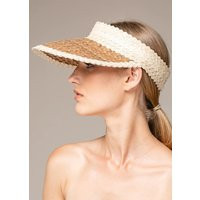 Rattan Sun Visor [Banded White/Brown] | Etsy (US)